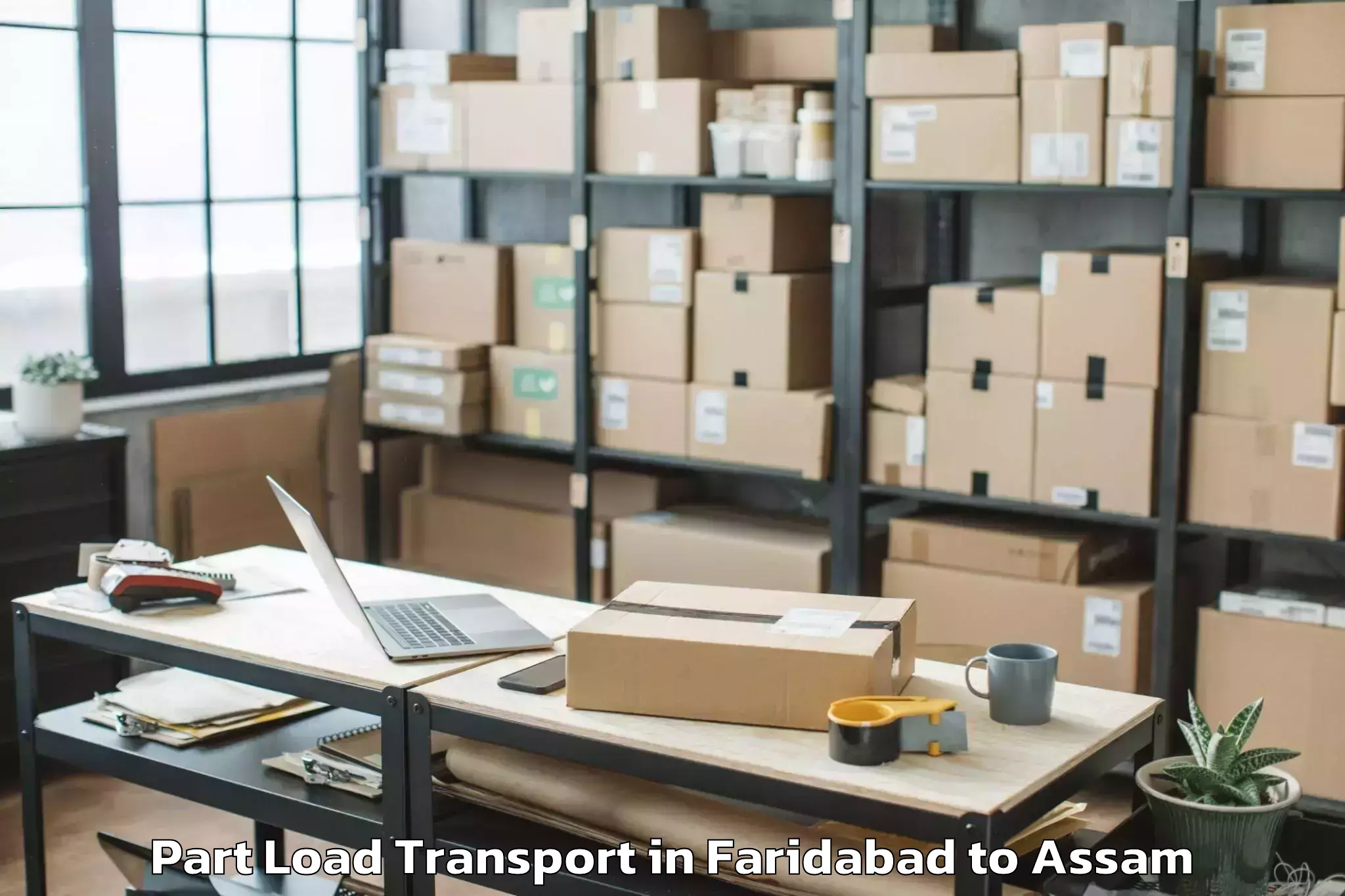 Easy Faridabad to Biswanath Charali Part Load Transport Booking